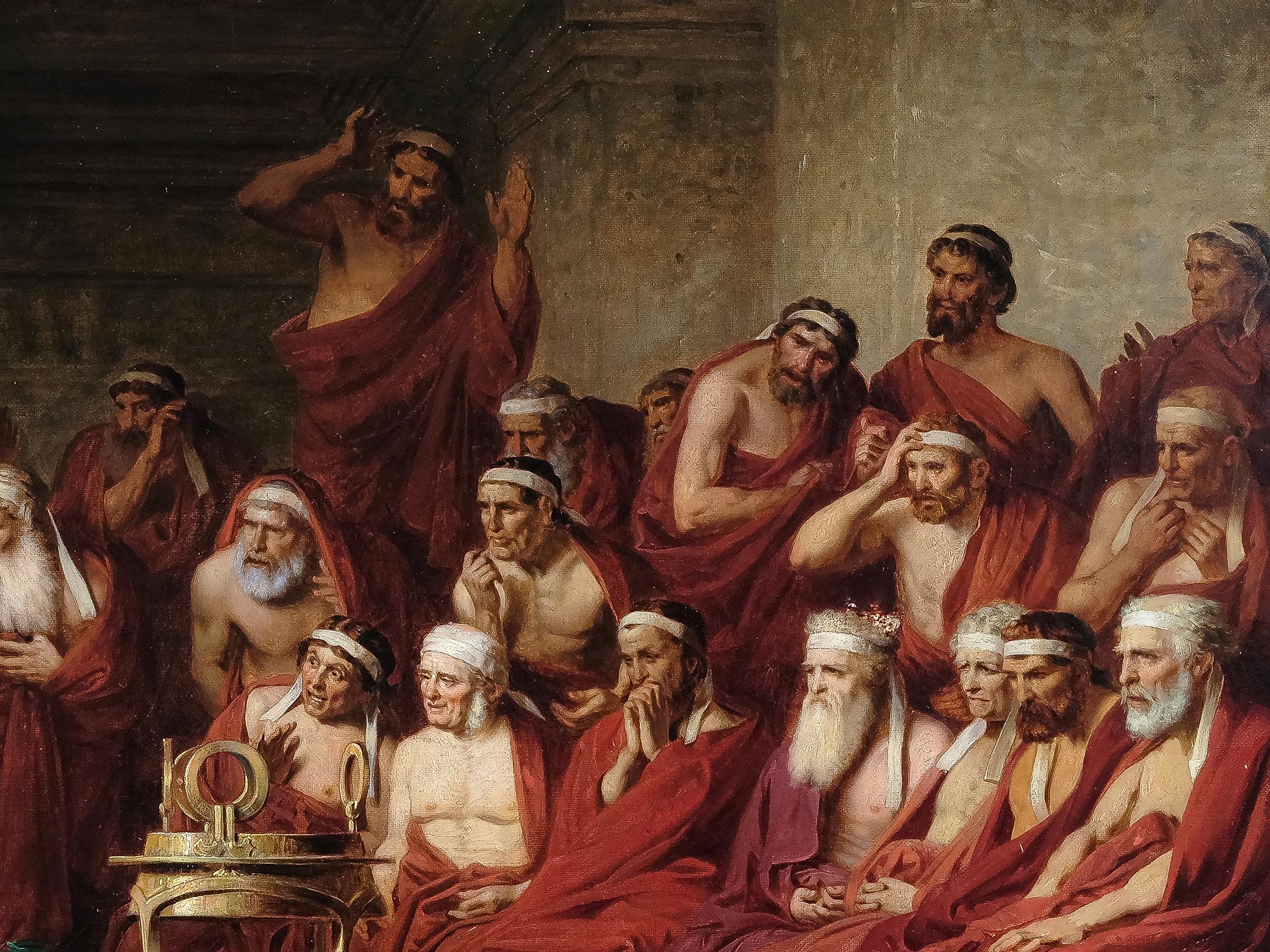 Jean-Léon Gérôme | Phryne before the Areopagus (1870 - 1880) | MutualArt