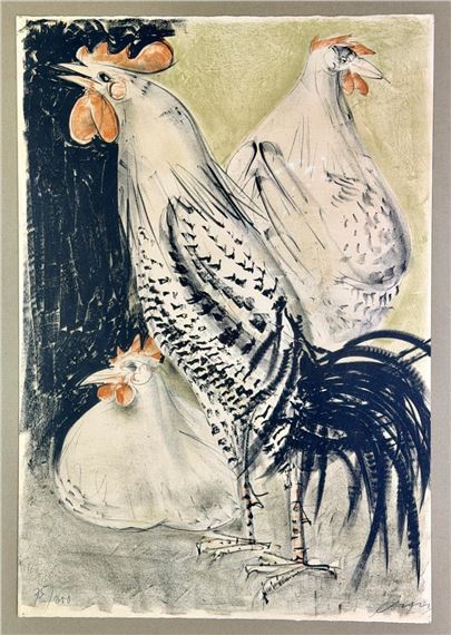 Untitled lithograph, Rooster - Lucien Coutaud
