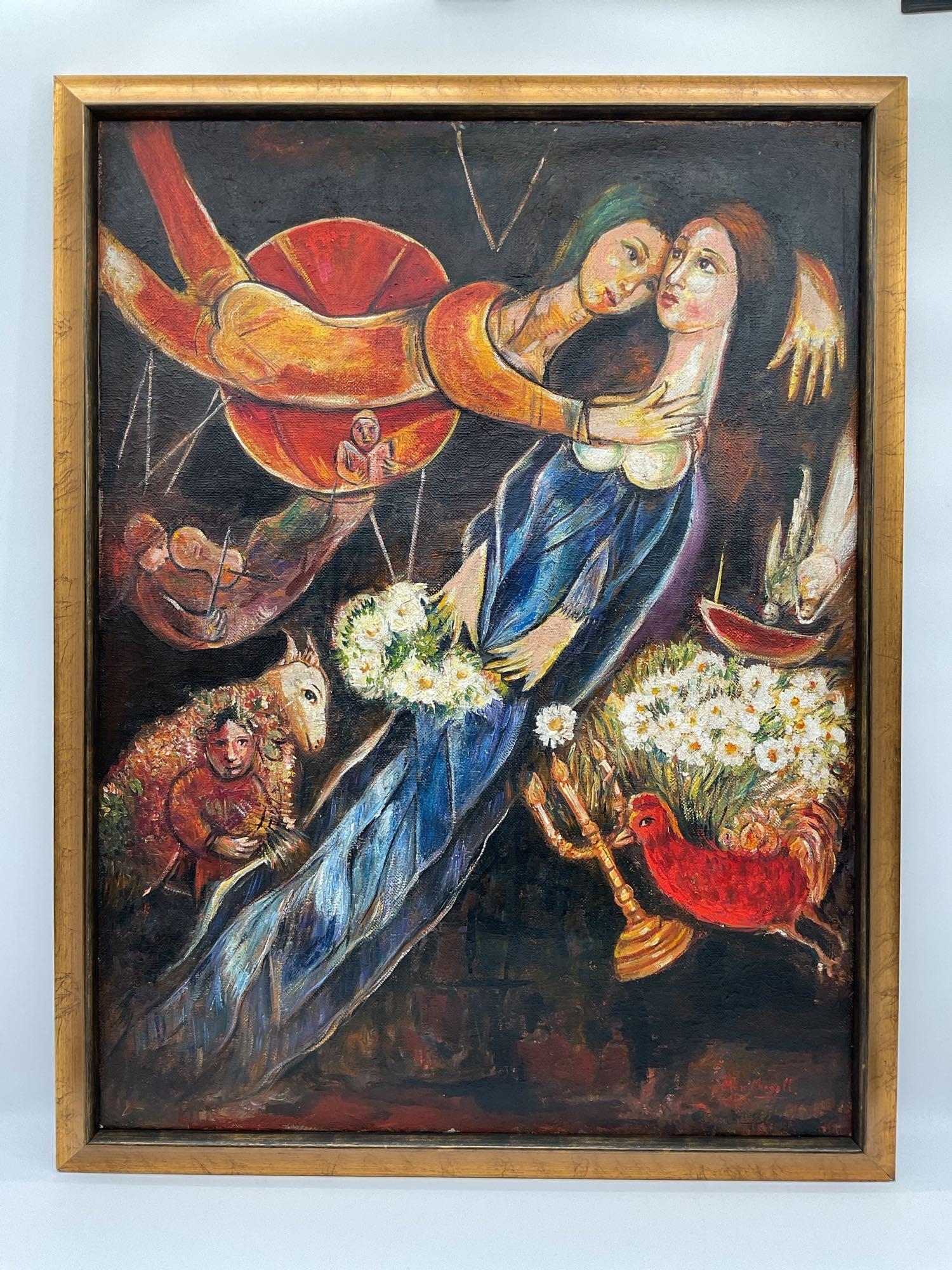 Marc Chagall | Untitled - Two women at the center of a fantastical ...