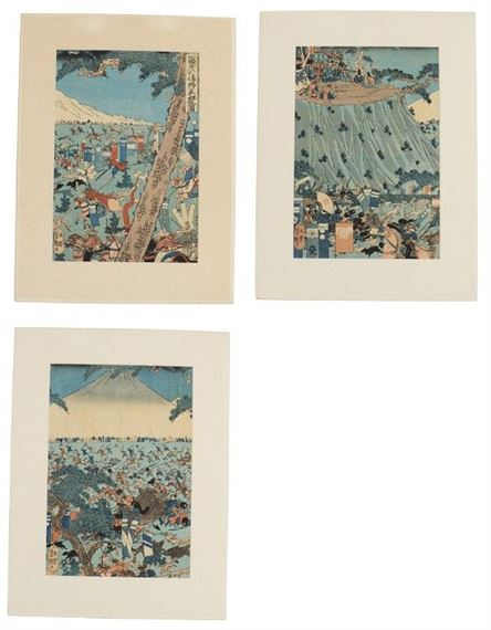 3) Woodblocks as Triptych - Utagawa Yoshitsuya