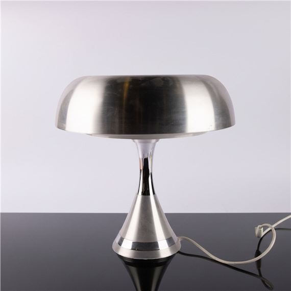 Lampe champignon en métal chromé et aluminium brossé - Harvey Guzzini