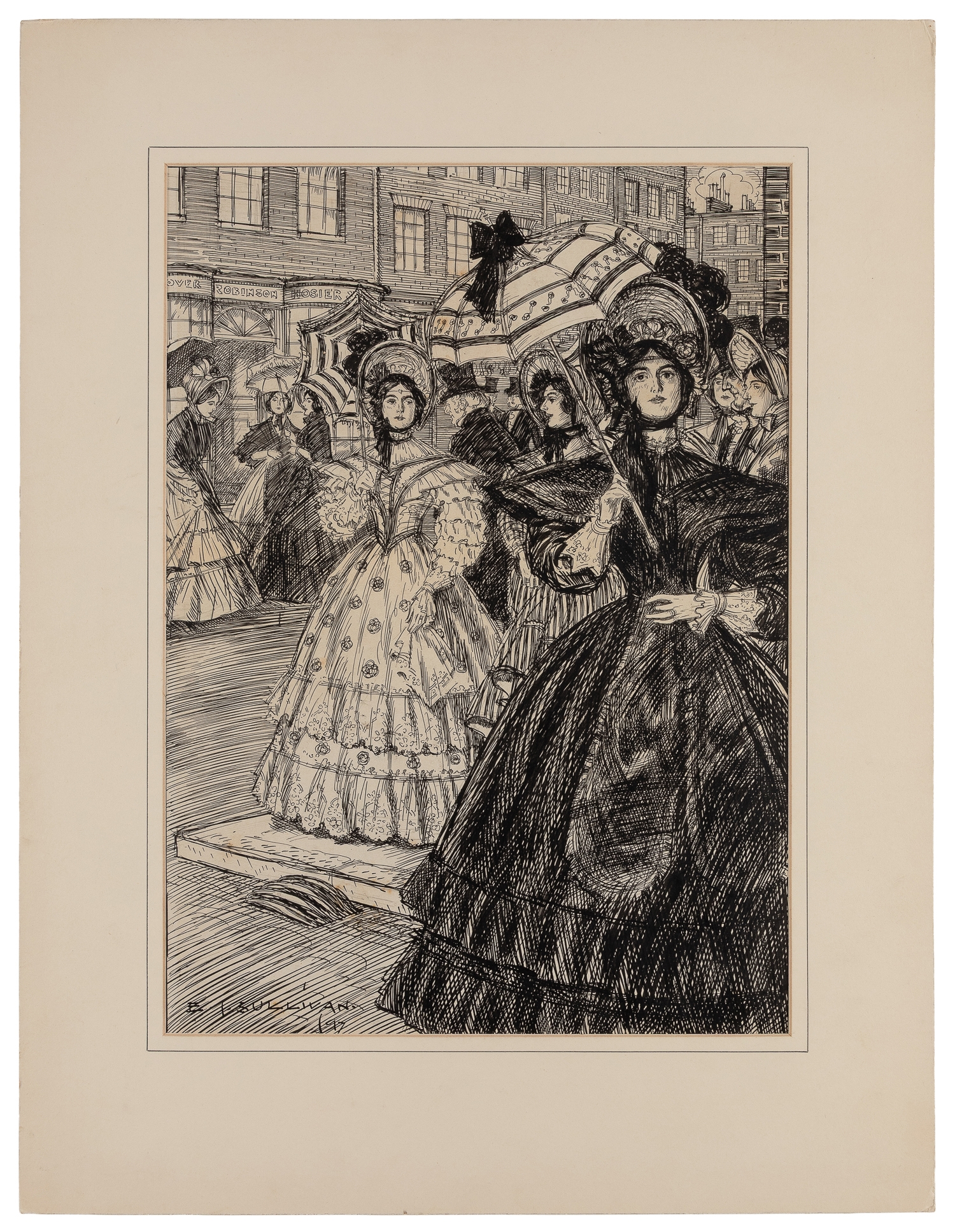Edmund J. Sullivan | Pair of Original Ink Drawings (1890s) | MutualArt