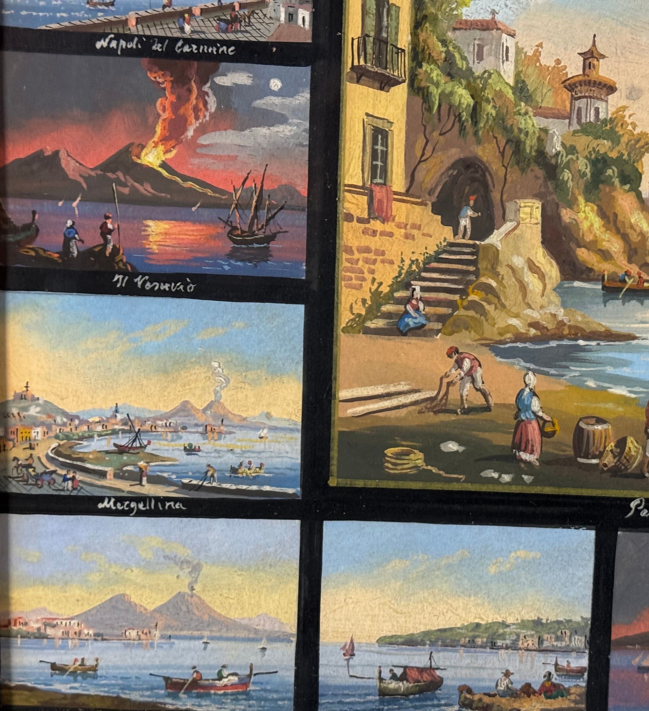 Italian School | Grouping of 17 views of various Neapolitan locations ...