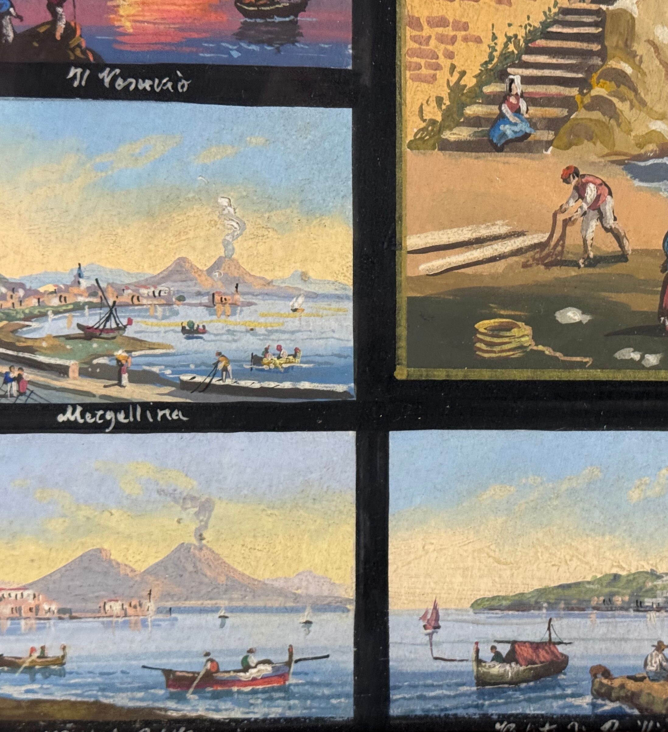 Italian School | Grouping of 17 views of various Neapolitan locations ...