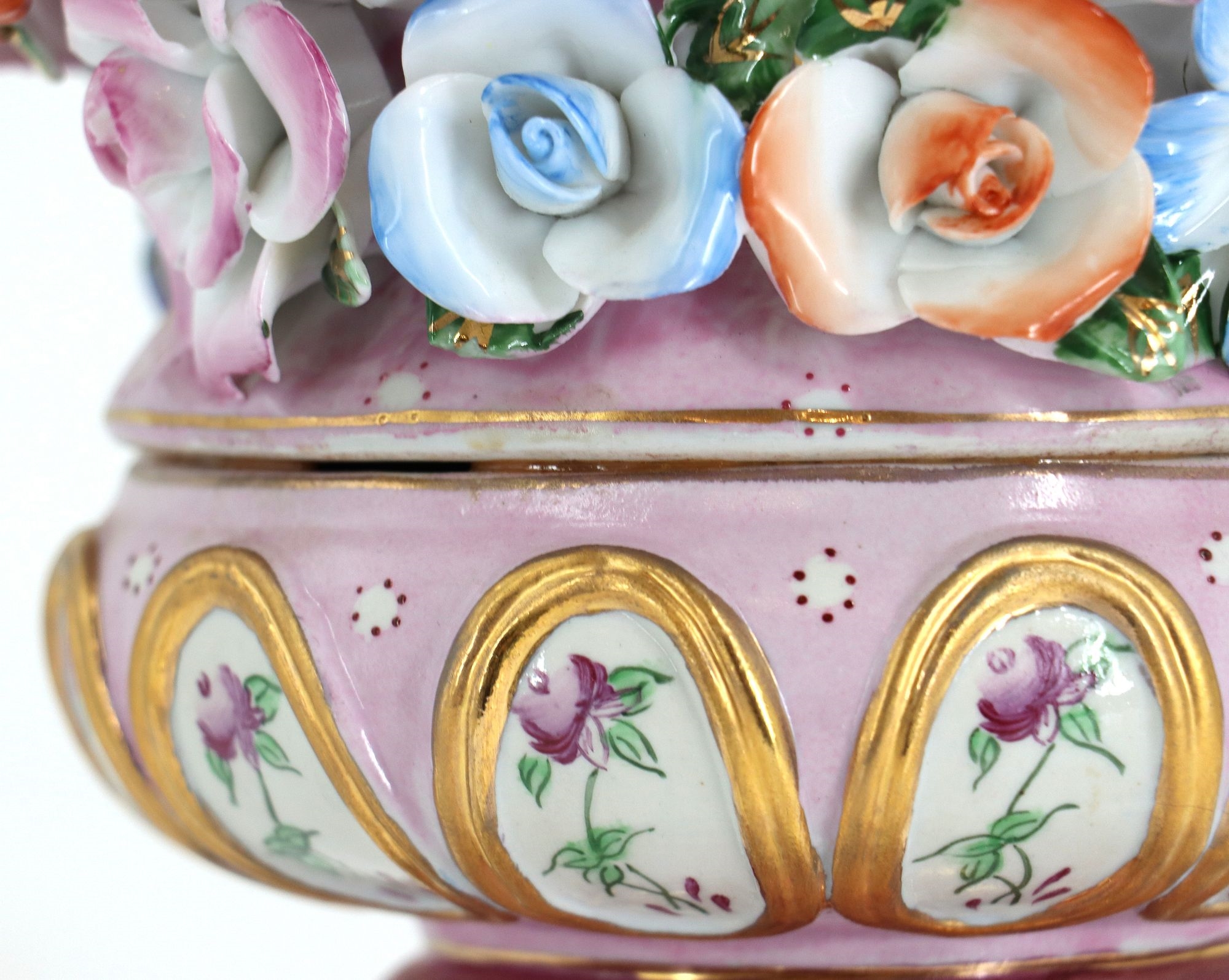 Karl Richard Klemm | Large Pink Dresden Porcelain Floor Urn | MutualArt