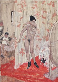 Dame mit Perlenkette