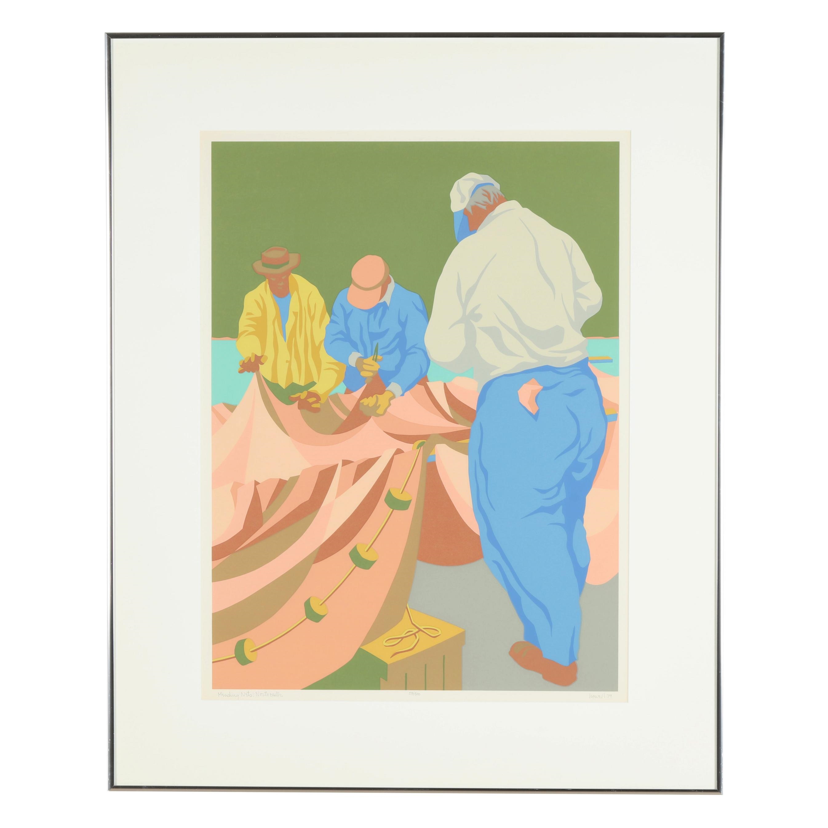 Claude Howell | Northeaster, Mending Nets (1979) | MutualArt