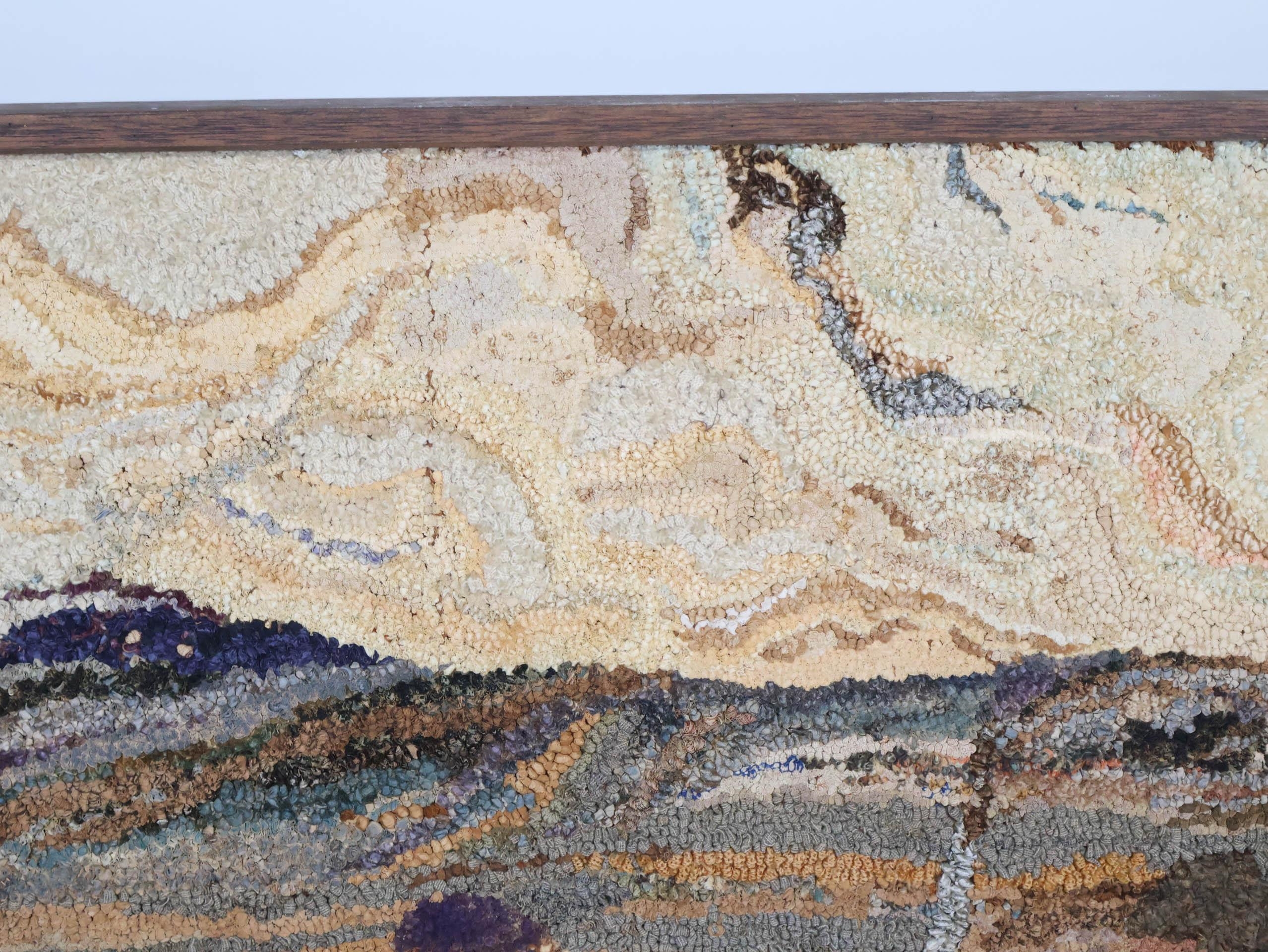American School, 18th Century | Shirred Pictorial Rug of Men and Horses ...