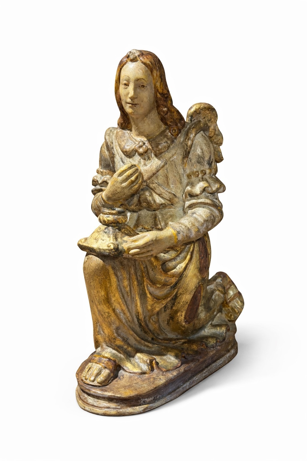 Angelo | Scultura raffigurante angelo reggicero | MutualArt