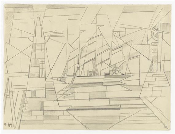 Walter Dexel | Leuchtturm und Segelschiff (1912) | MutualArt