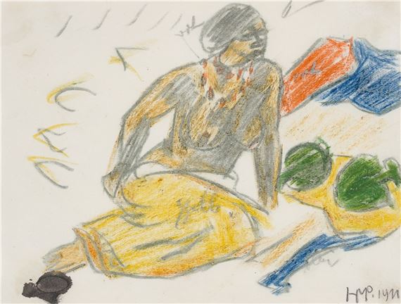 Seating half-nude - Max Pechstein