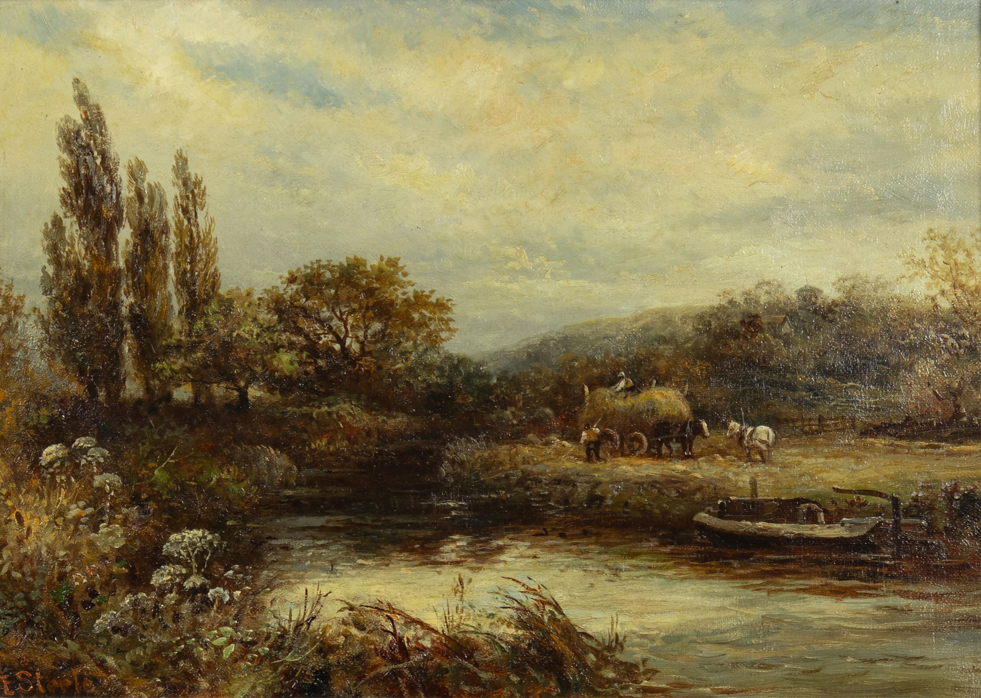 Edwin Steele | Loading the Hay Wagon | MutualArt