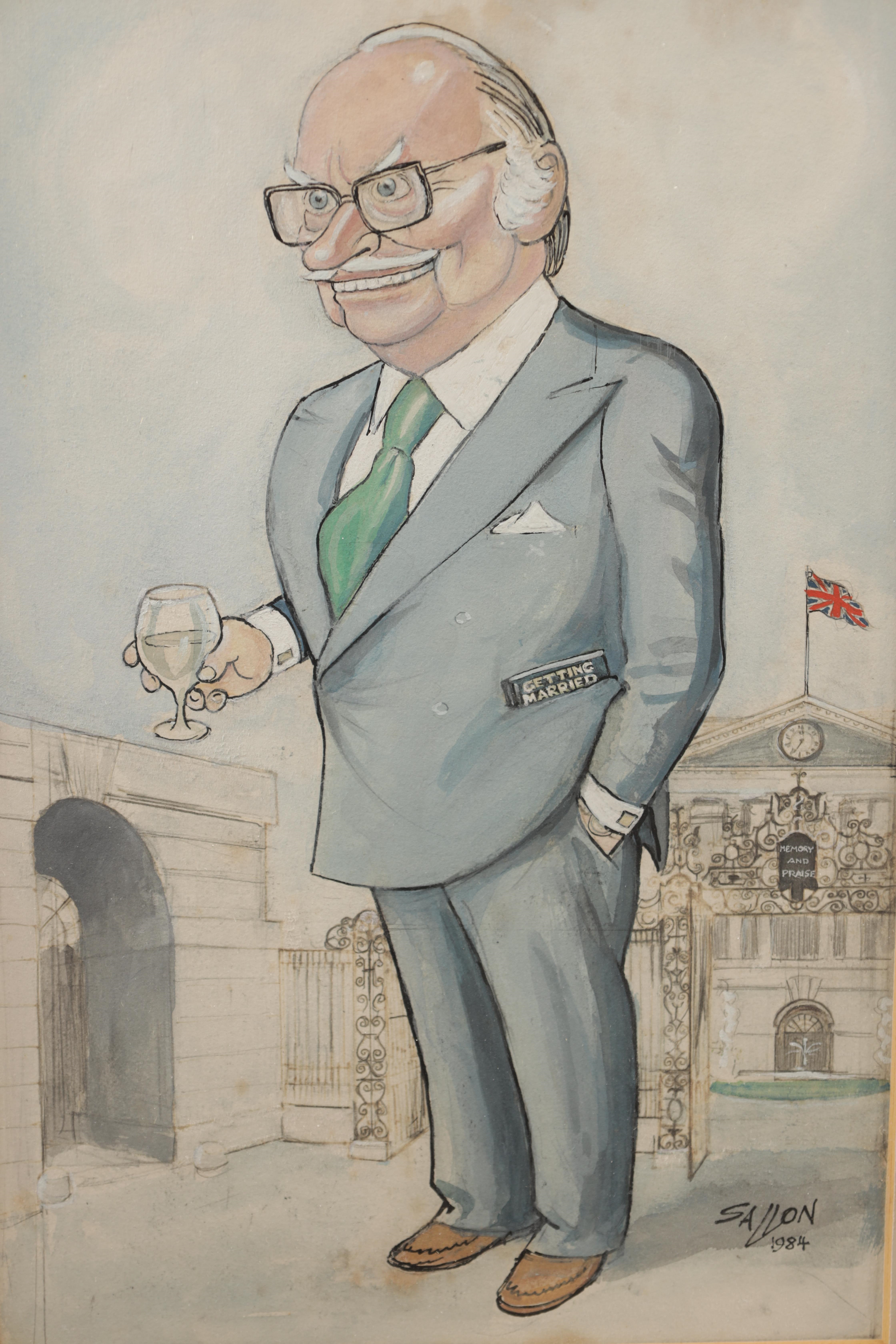 Ralph Sallon | A Gouache and Watercolour Caricature Portrait of a ...