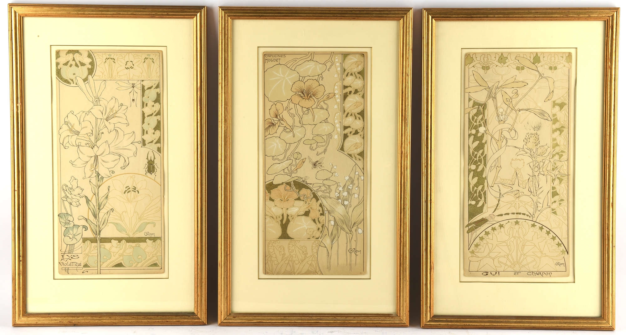 George Riom | A collection of six Art Nouveau lithographs featuring ...