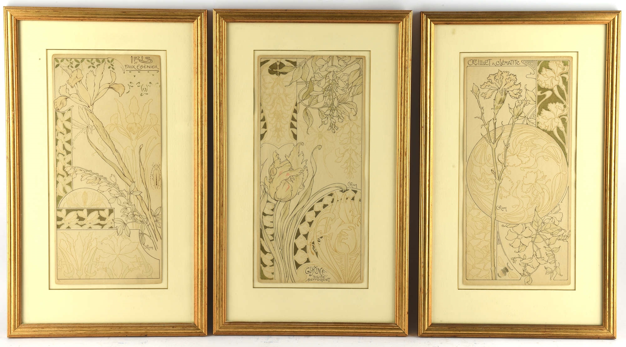 George Riom | A collection of six Art Nouveau lithographs featuring ...