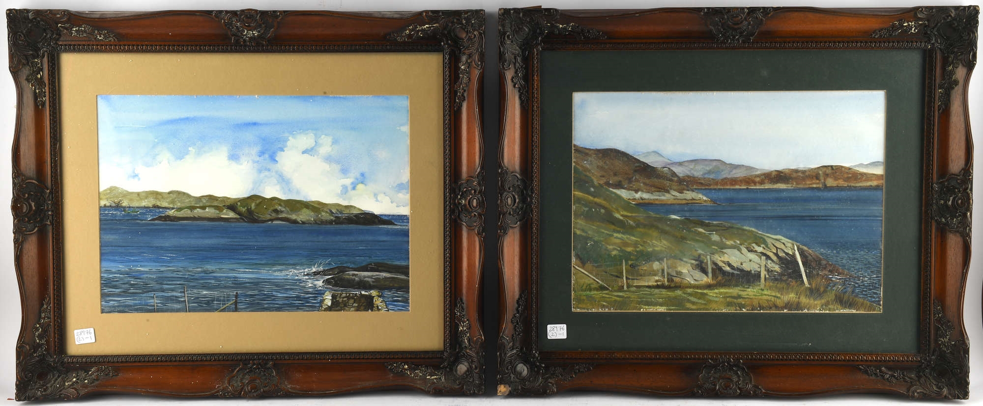 Willie Fulton | a pair of watercolour views of Scottish coastal inlets ...