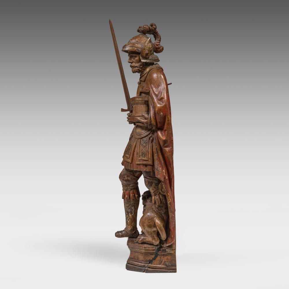 Flemish School, 16th Century | An oak sculpture of a soldier saint ...