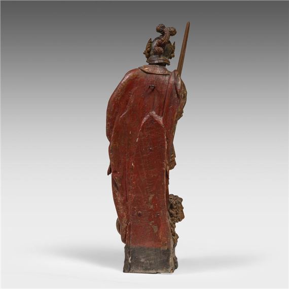 Flemish School, 16th Century | An oak sculpture of a soldier saint ...