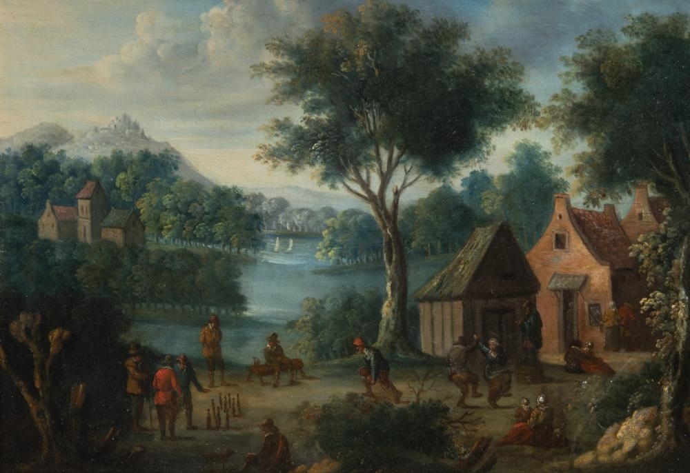 Theobald Michau | landscape with village feast | MutualArt