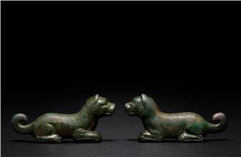 The Yangling Hufu, an exceedingly important and rare gold-inlaid bronze tiger tally, Qin dynasty - Chinese School