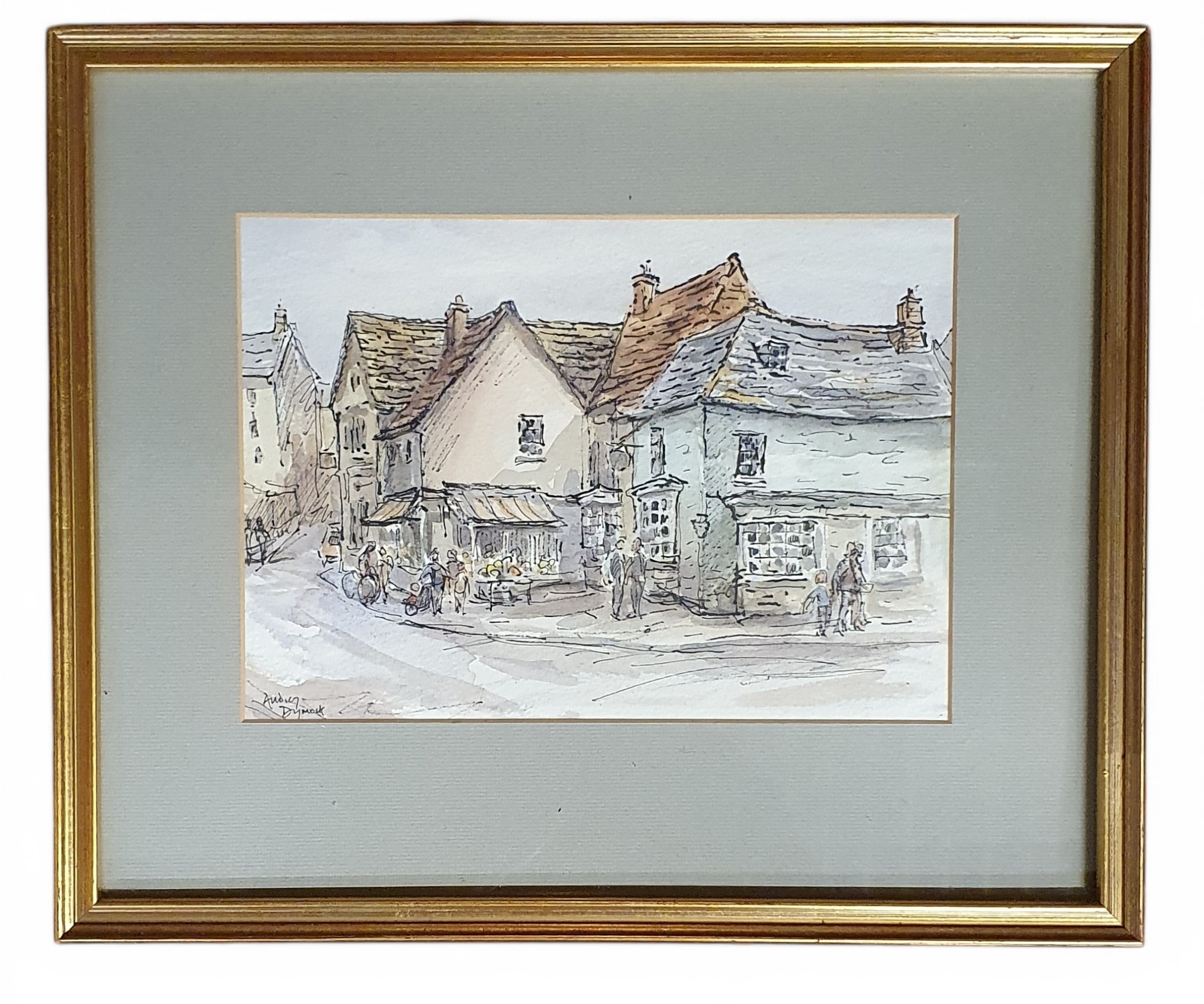 Audrey Dymock | Four 20th Century Pen and Ink and Watercolour of street ...