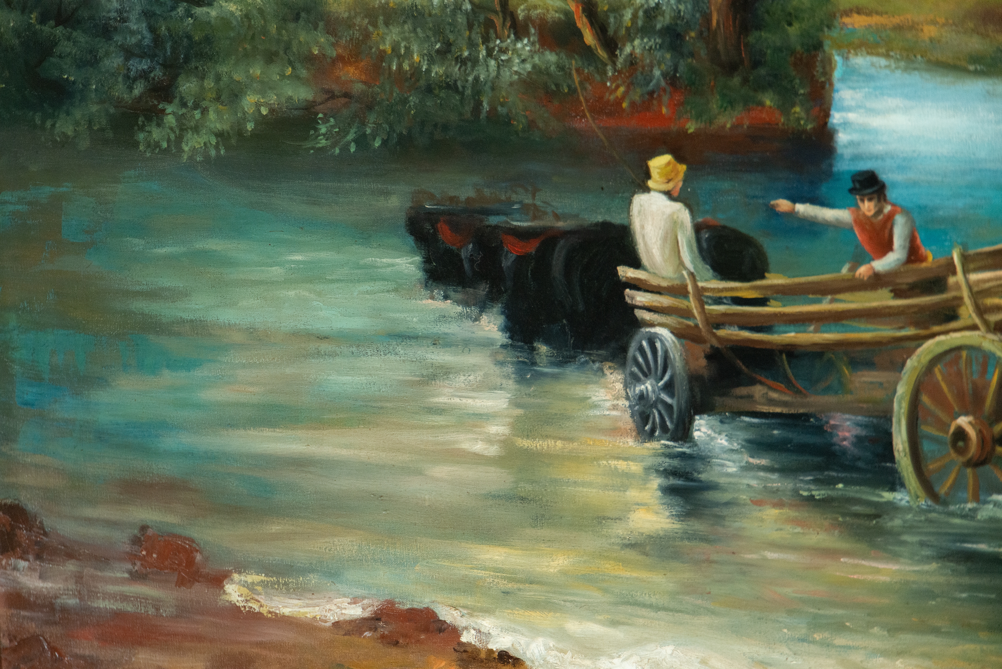 Italian School, 19th Century | Carro cruzando el río | MutualArt