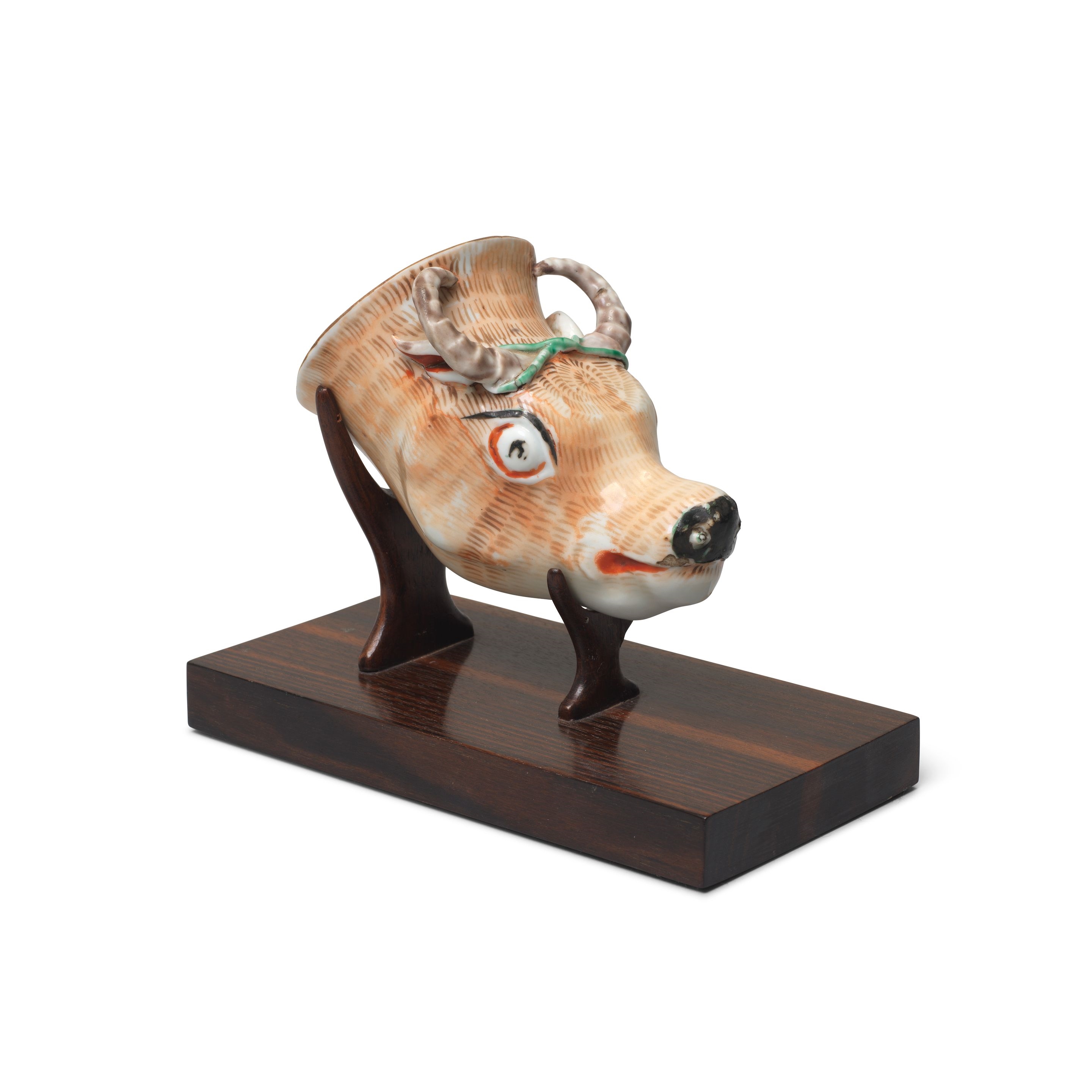 Chinese School | A RARE ENAMELLED WATER-BUFFALO-HEAD RHYTON | MutualArt