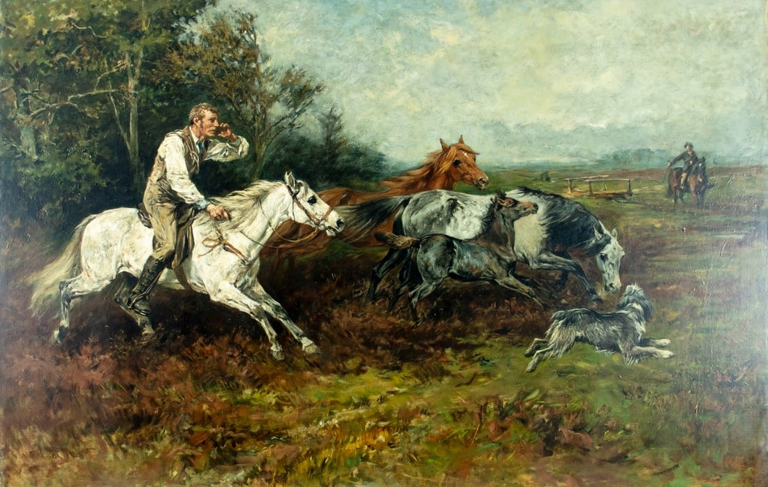 John Emms | Rounding Up Ponies | MutualArt