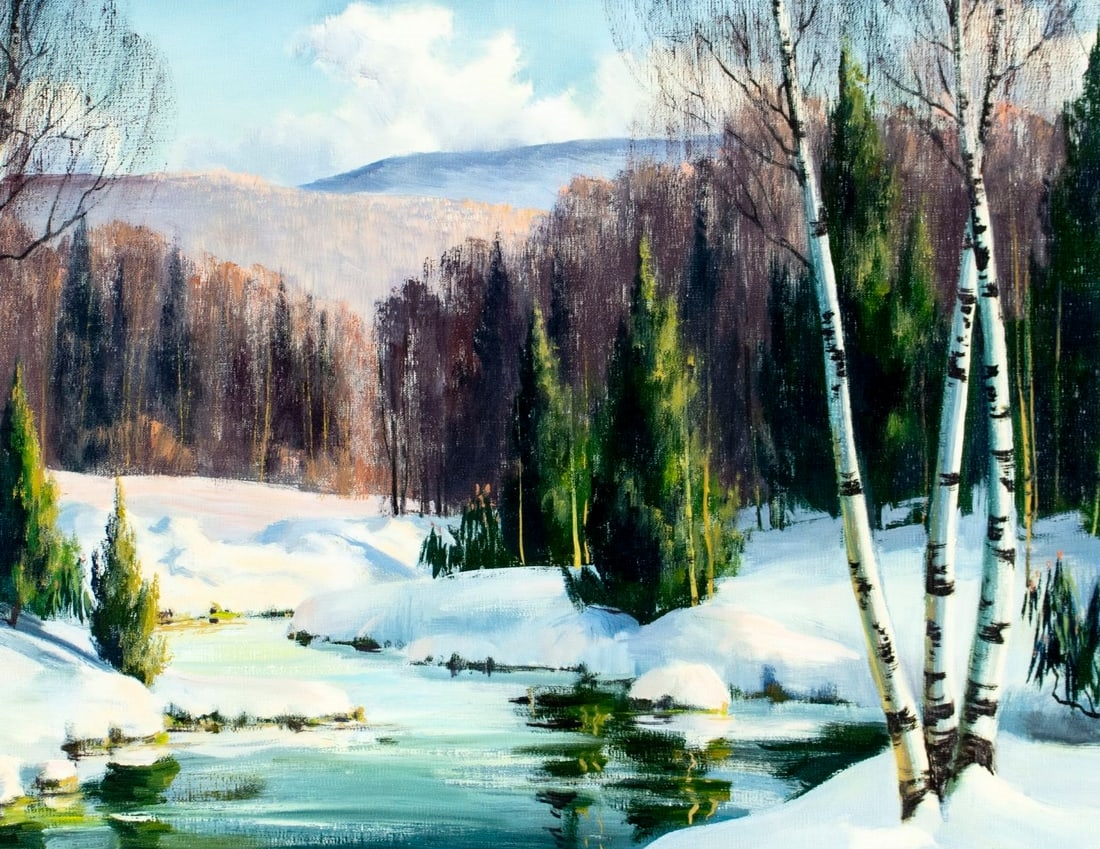 Edna Palmer Engelhardt | Winter Stream Landscape | MutualArt