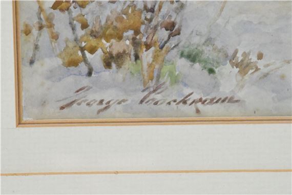 George Cockram | snowy dawn with trees in the background | MutualArt