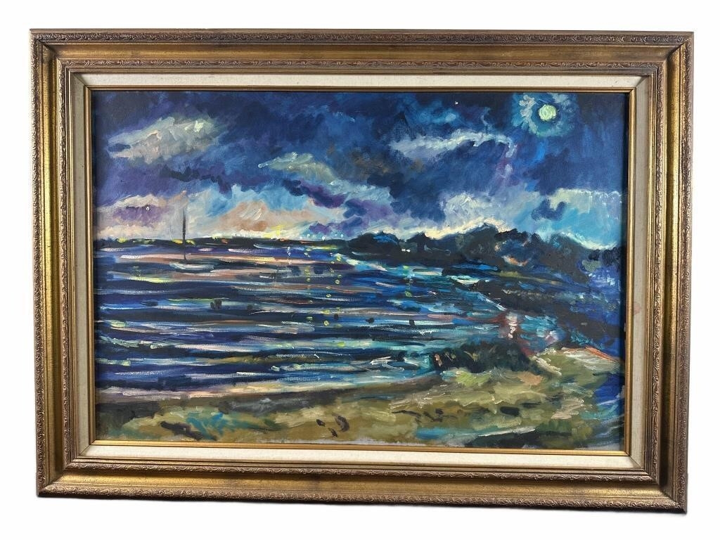 Charles Frith | Oil Cape May Harbour Scene | MutualArt
