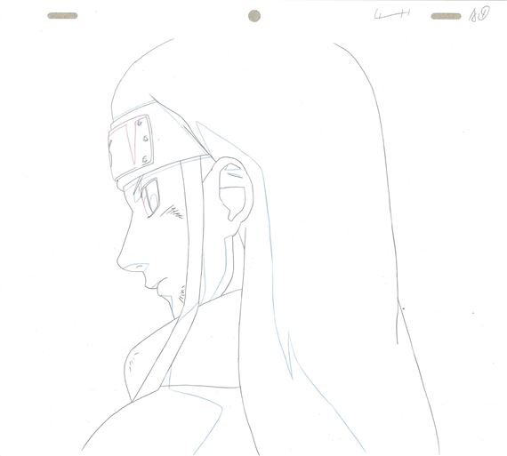 Original animation drawing of Neji - Masashi Kishimoto