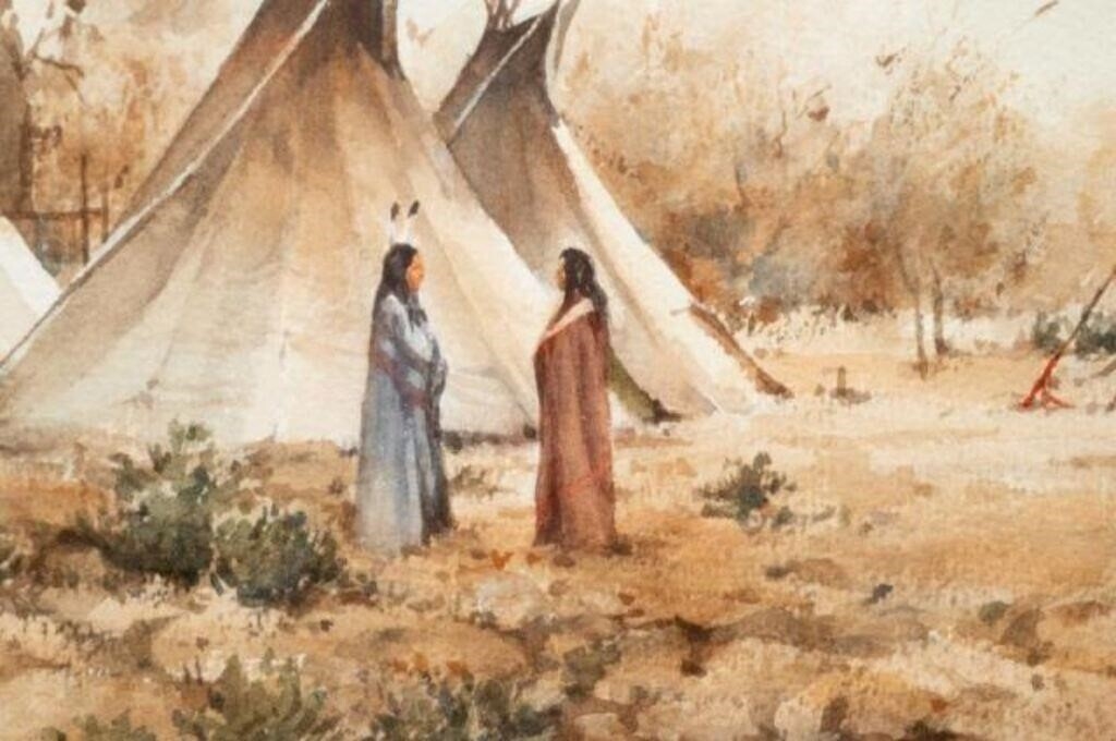 Howard Rees | Landscape with Tipis | MutualArt