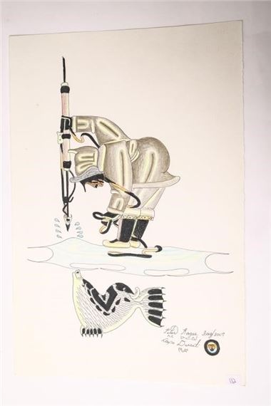 Peter Ragee | Seal hunter with ready spear (2007) | MutualArt