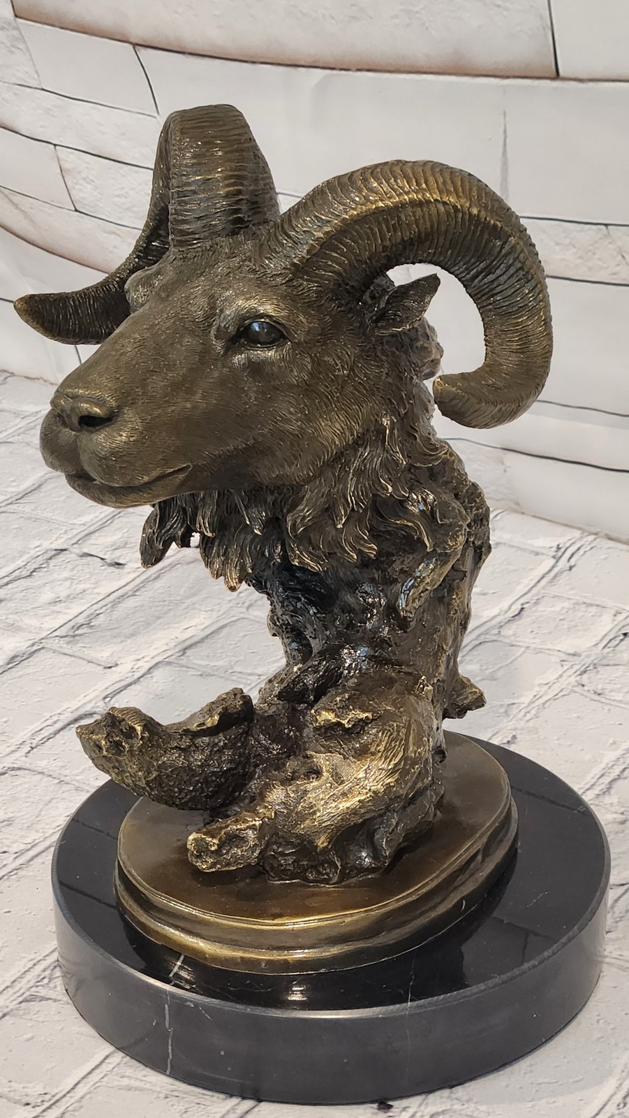 Miguel Fernando López (Milo) | Signed Milo Ram Head Bronze Bust ...