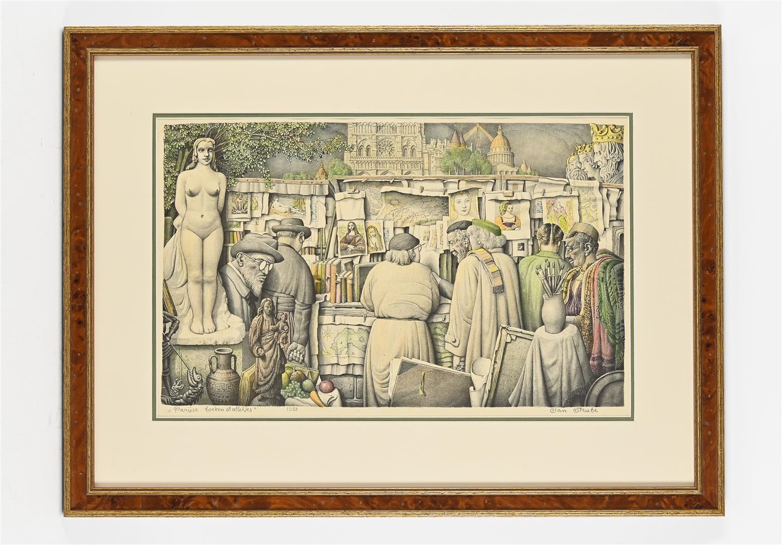 Jan Strube | Parijse boekenstalletjes (1953) | MutualArt