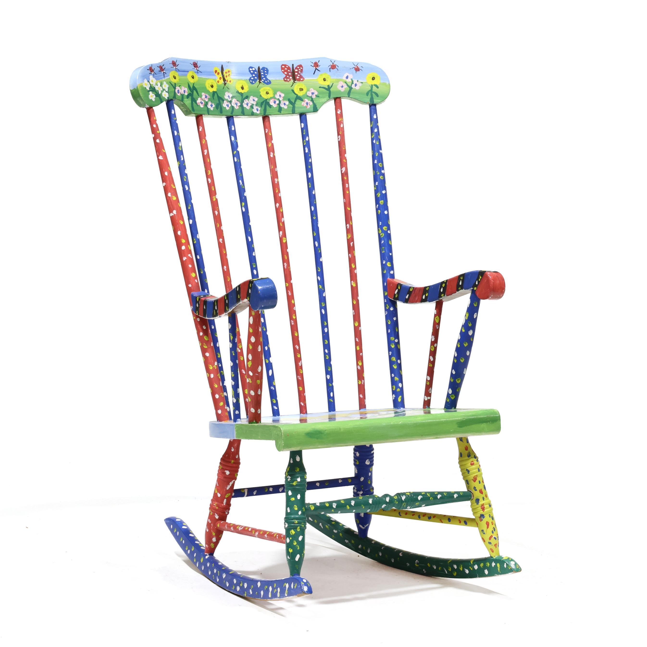 Sam McMillan | Paint Decorated Rocking Chair (Late 20th Century ...