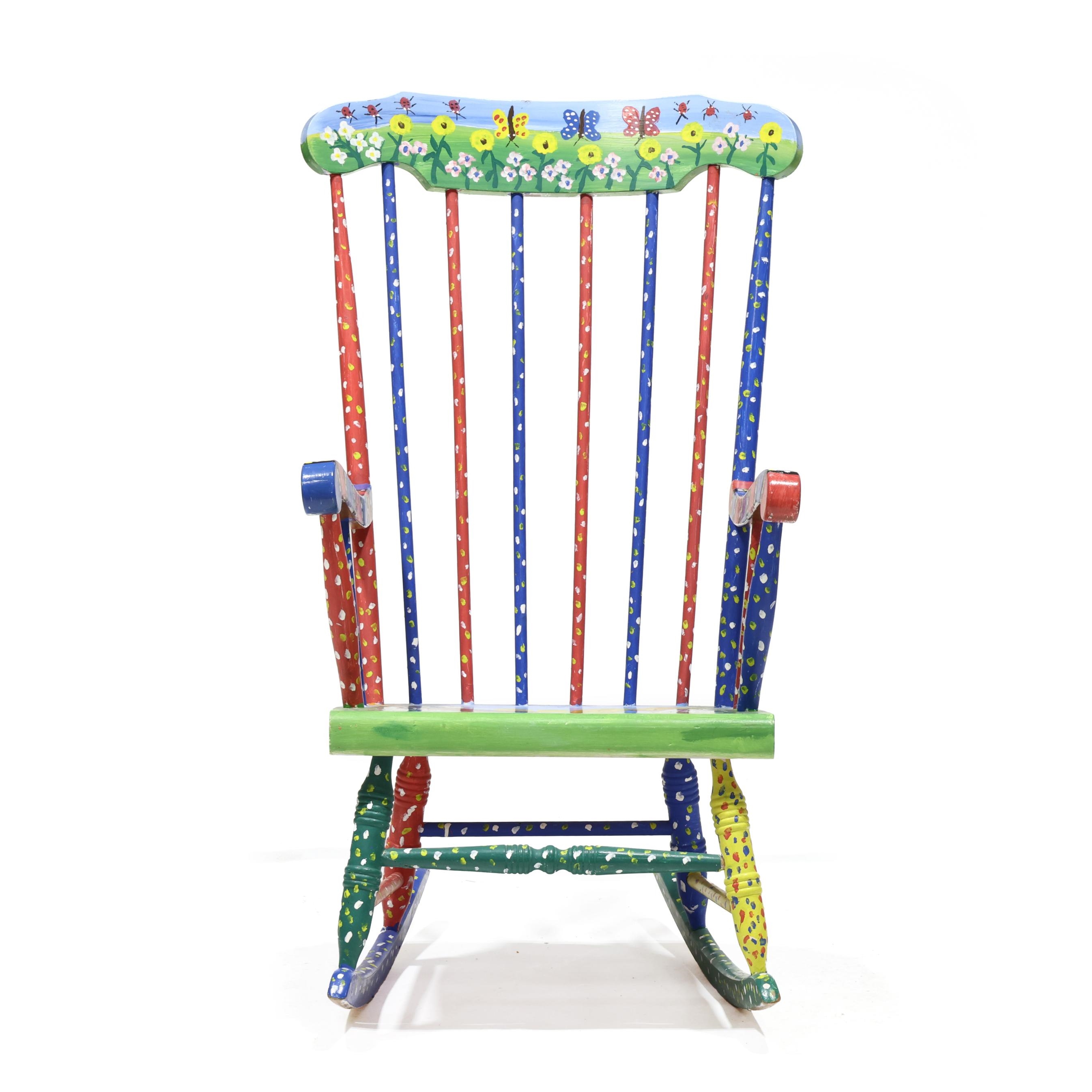 Sam McMillan | Paint Decorated Rocking Chair (Late 20th Century ...