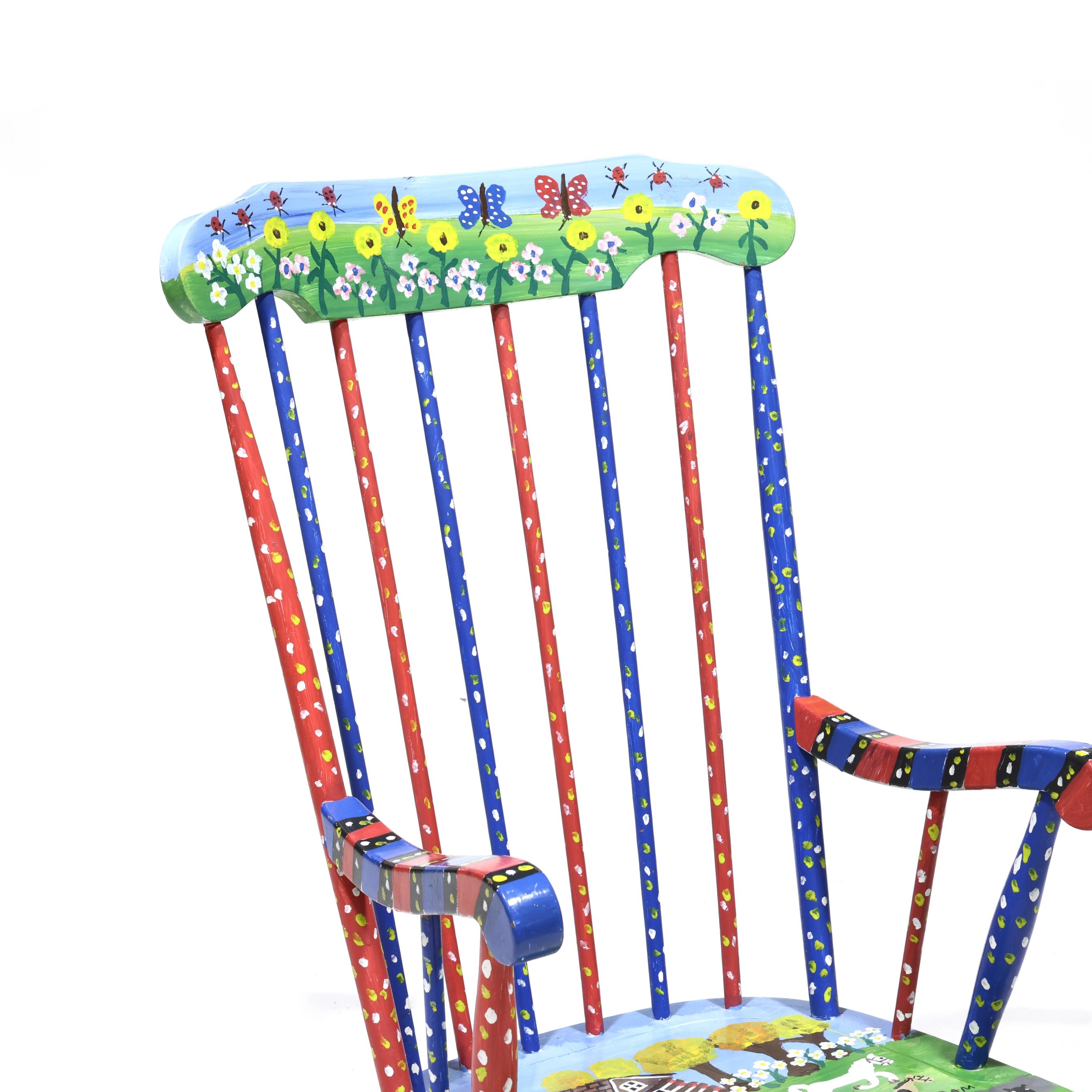 Sam McMillan | Paint Decorated Rocking Chair (Late 20th Century ...