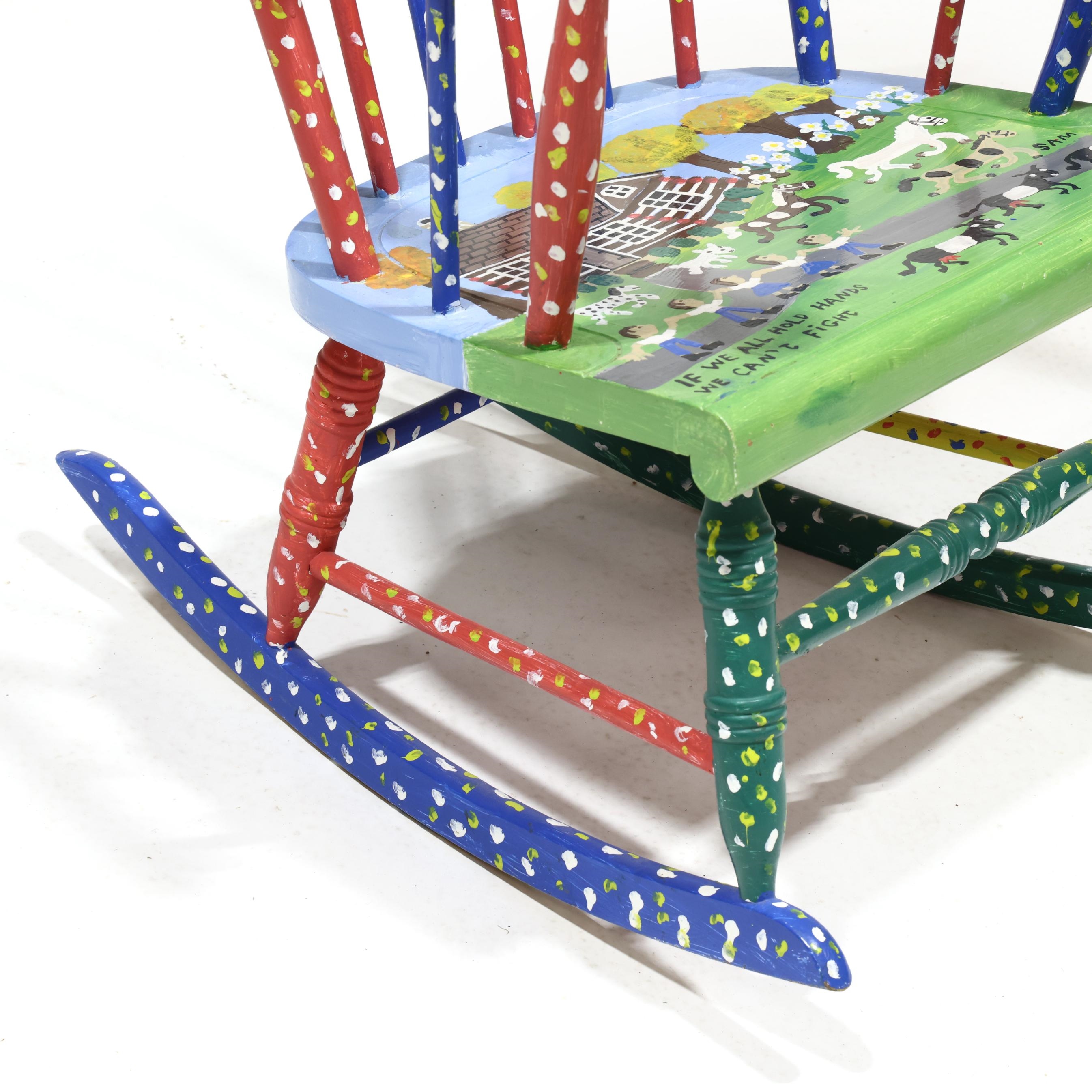 Sam McMillan | Paint Decorated Rocking Chair (Late 20th Century ...