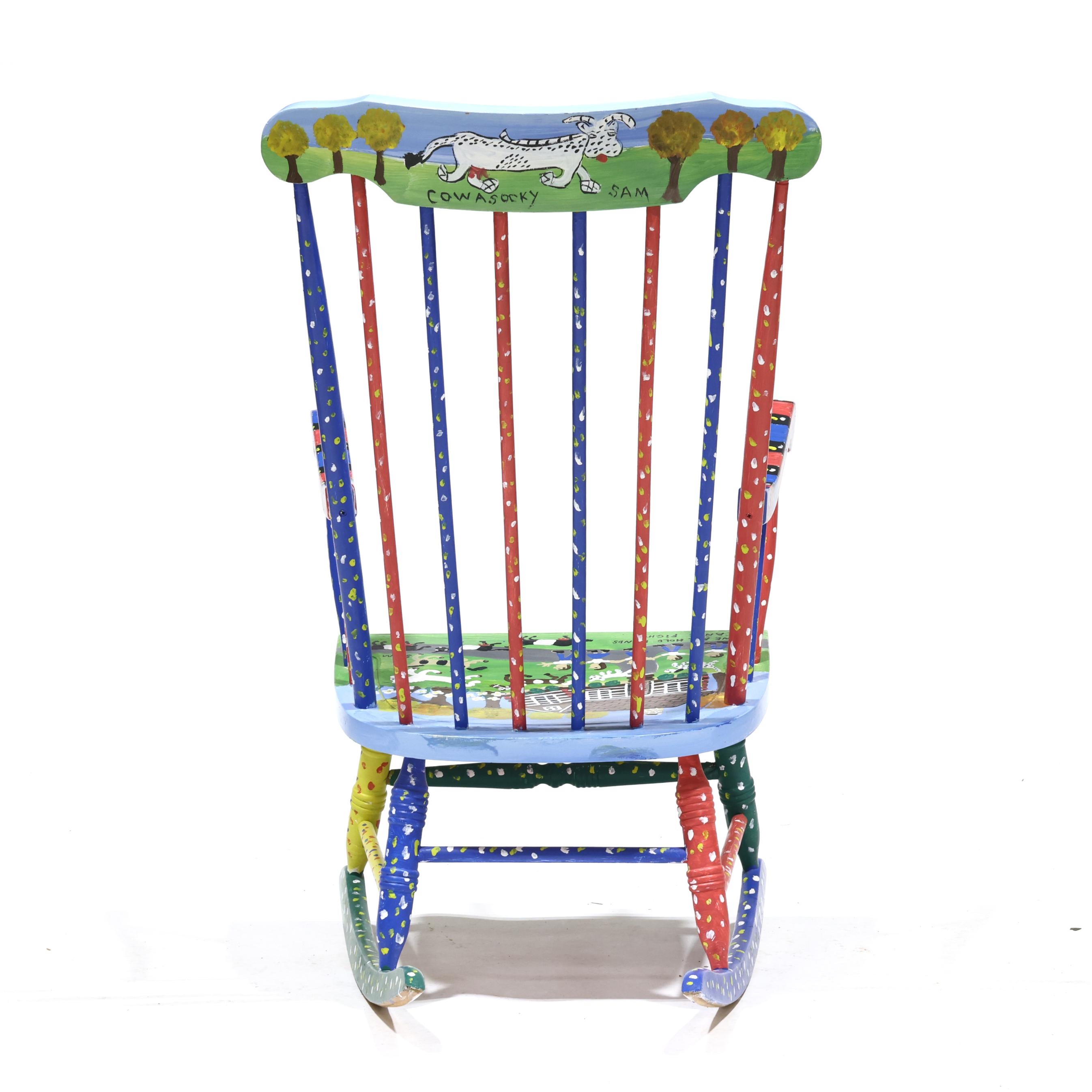 Sam McMillan | Paint Decorated Rocking Chair (Late 20th Century ...