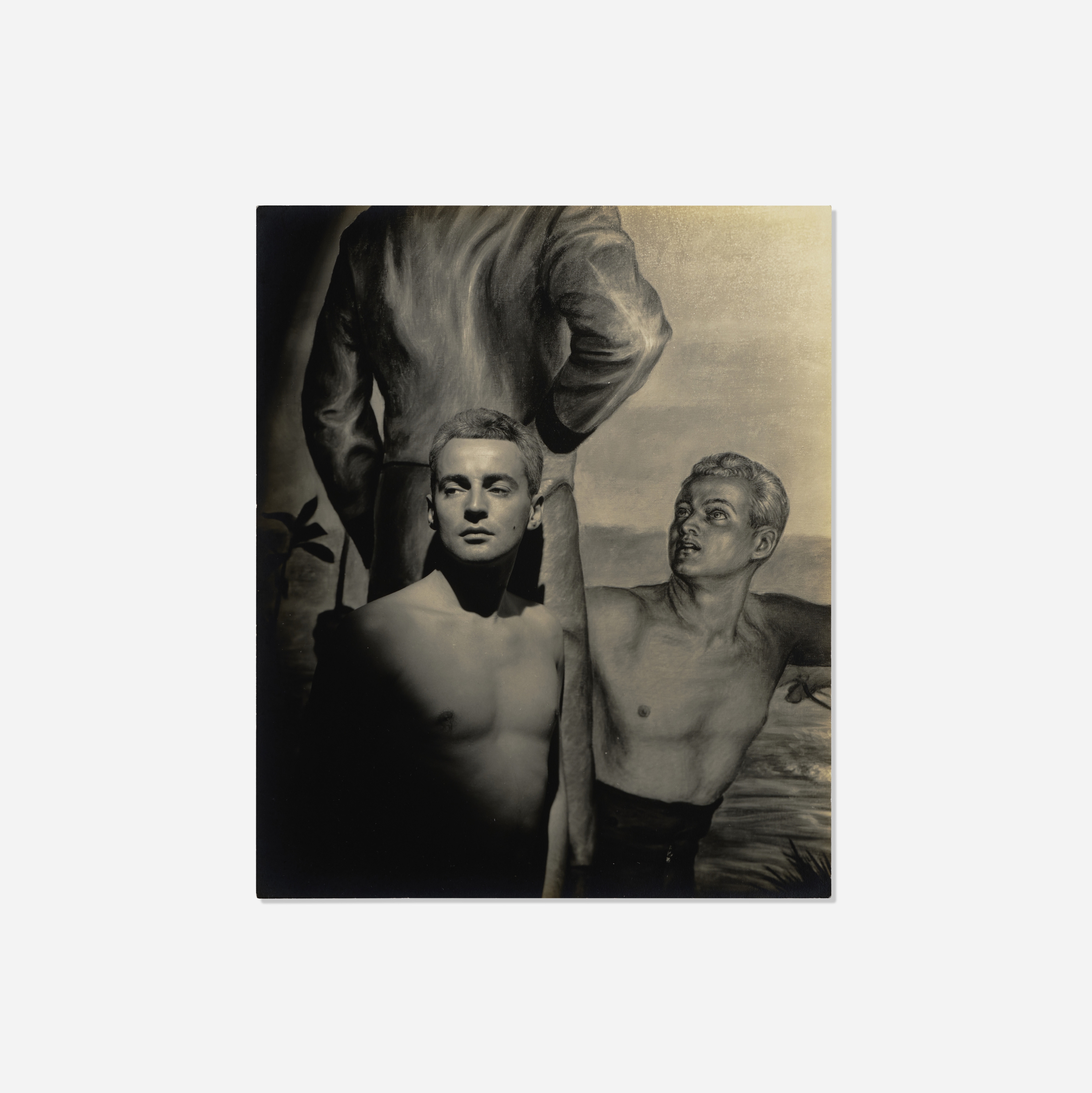 George Platt Lynes | Self-Portrait Before Mural by Jared French | MutualArt