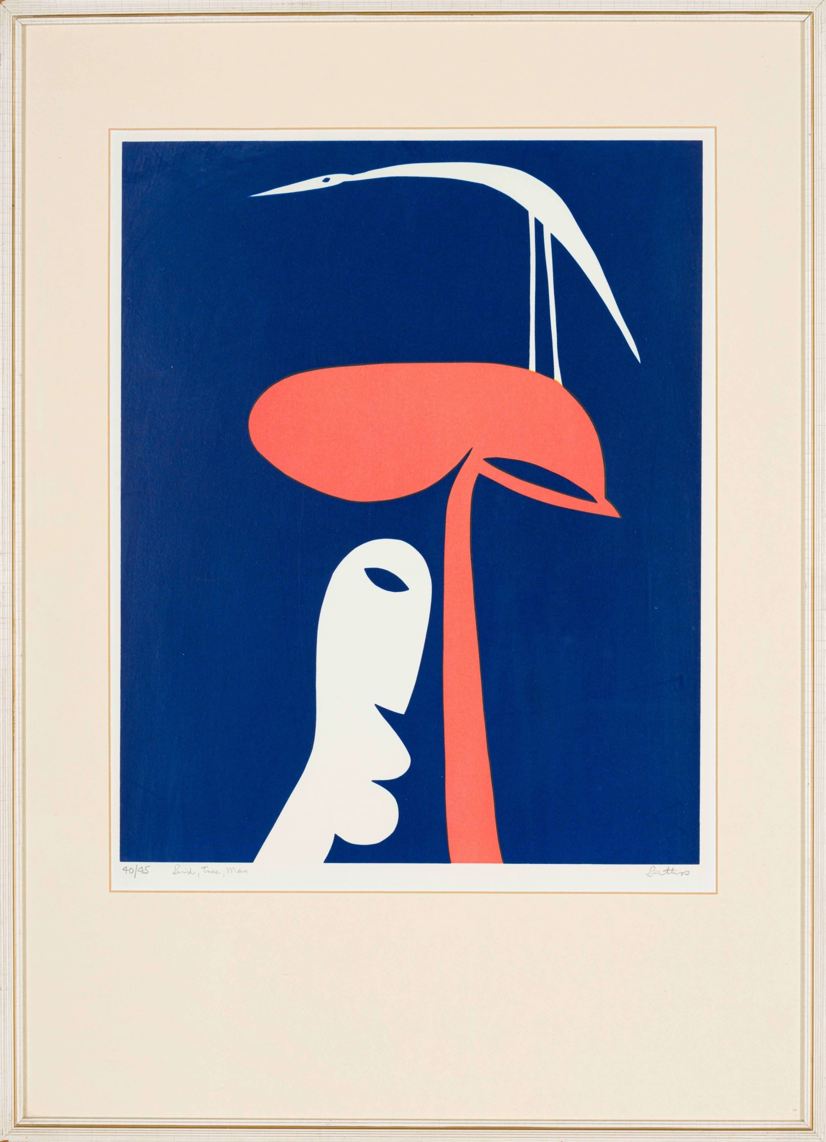 Walter Whall Battiss | Bird, Tree, Man (1972) | MutualArt