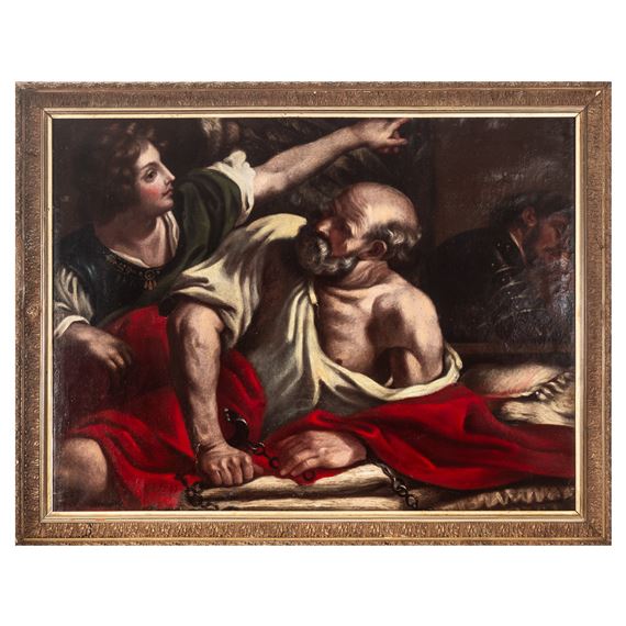 San Pedro liberado por un ángel - Il Guercino