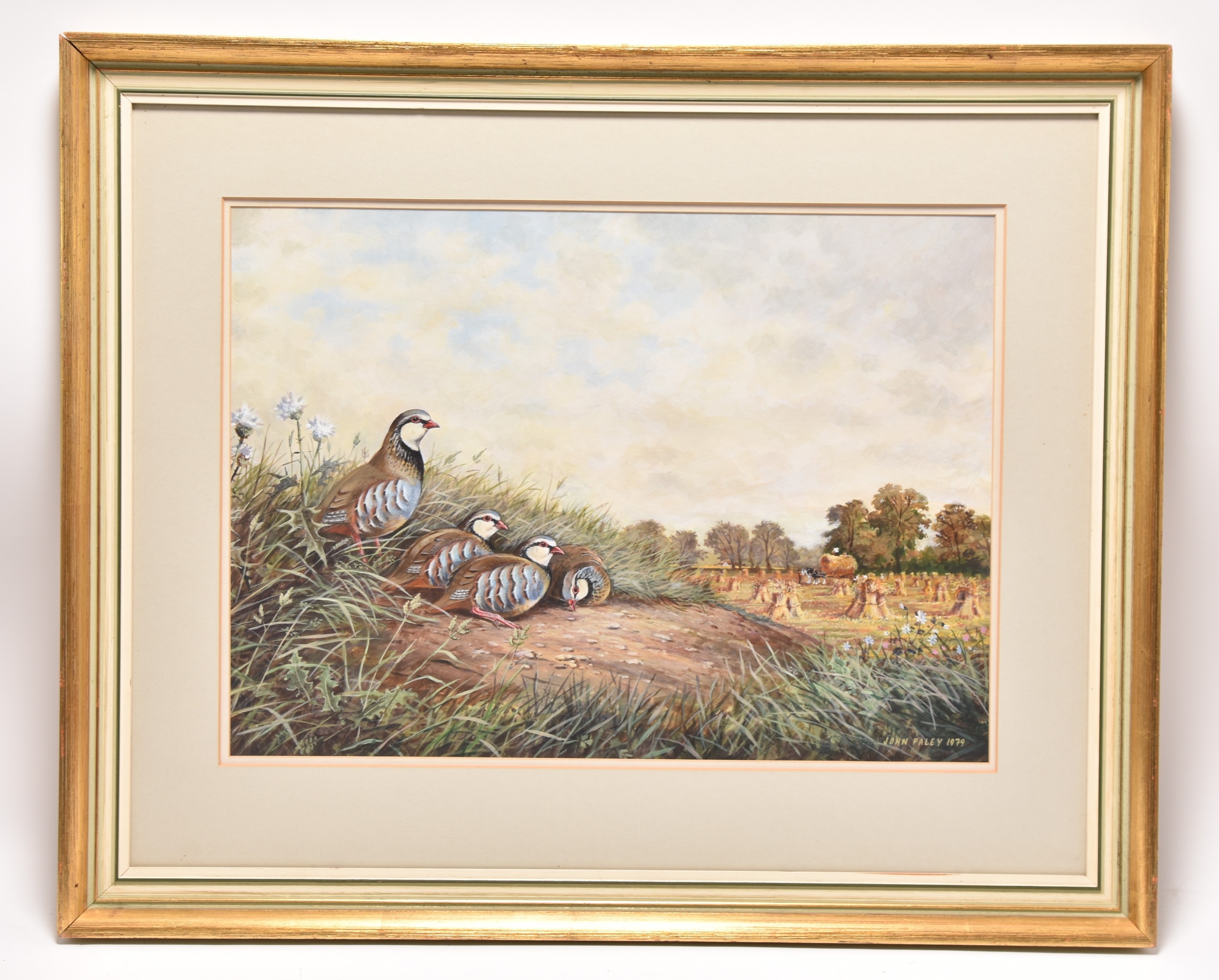 John Paley | French Partridges overlooking a Haymaking Scene (1979 ...
