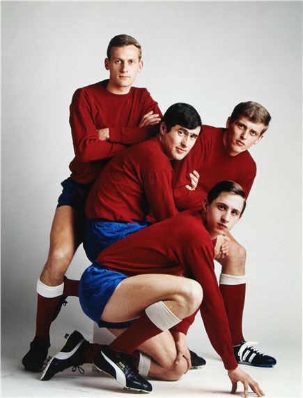 Modern print of the iconic portrait of the four Ajax members taken in 1967 - Paul Huf
