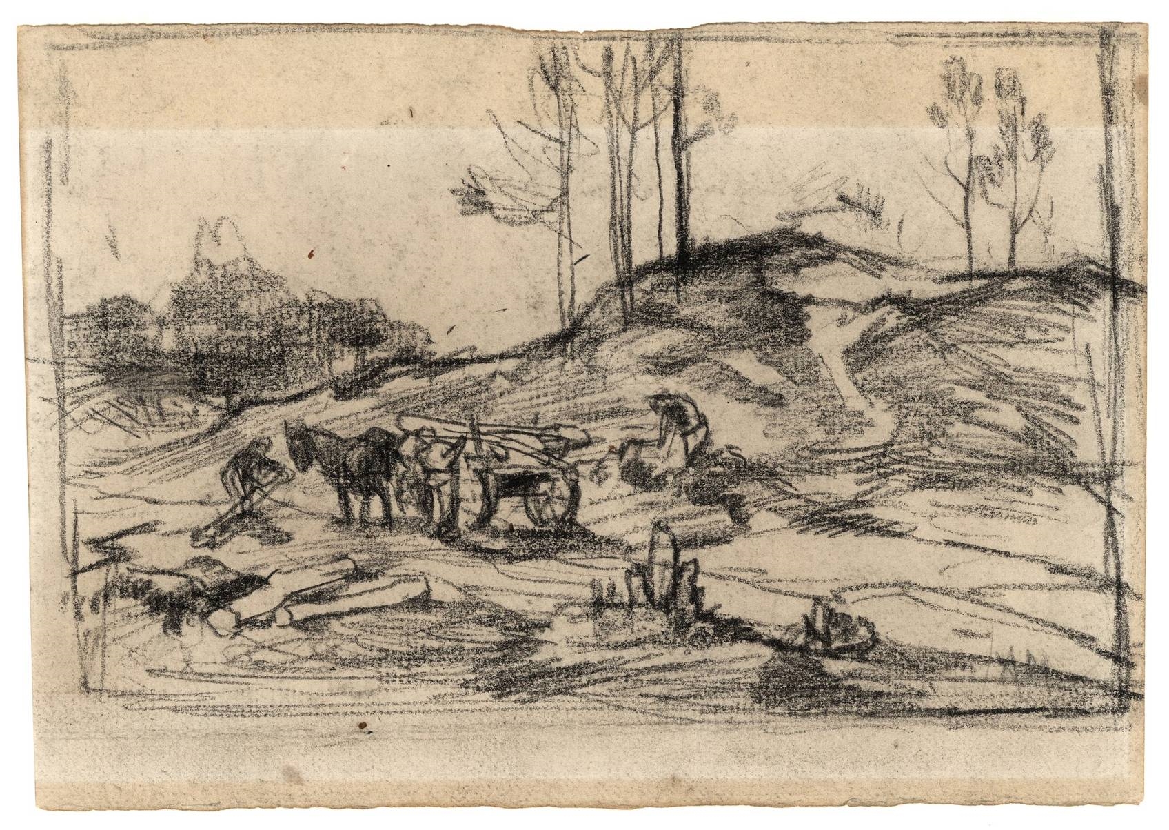 Anton Mauve | Houthakkerswerk in bos | MutualArt