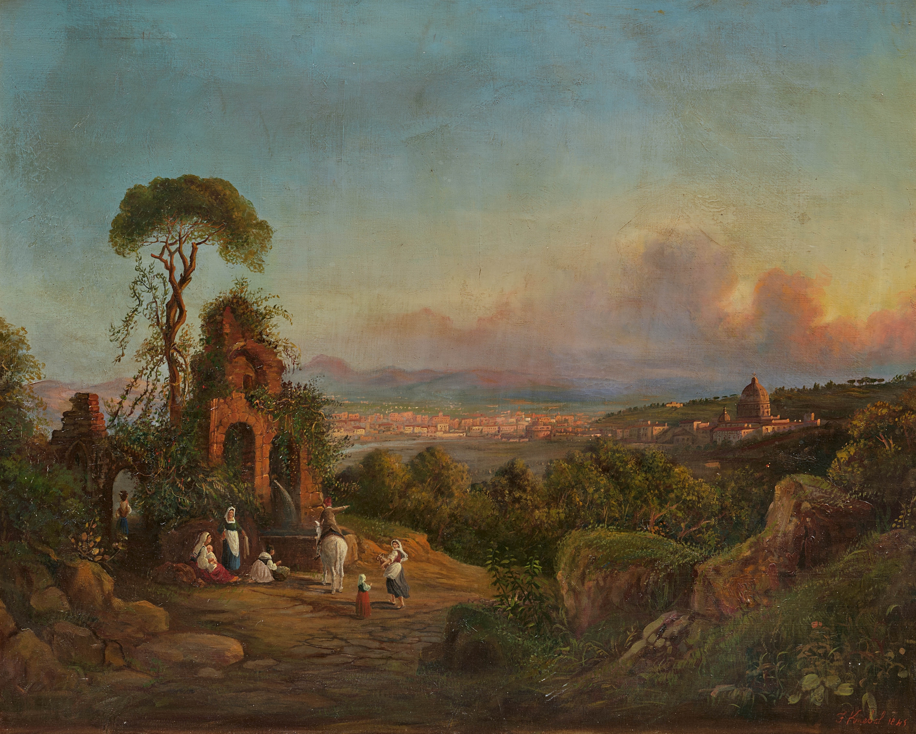 Franz Knebel | View of Rome from the Monte Mario (1845) | MutualArt