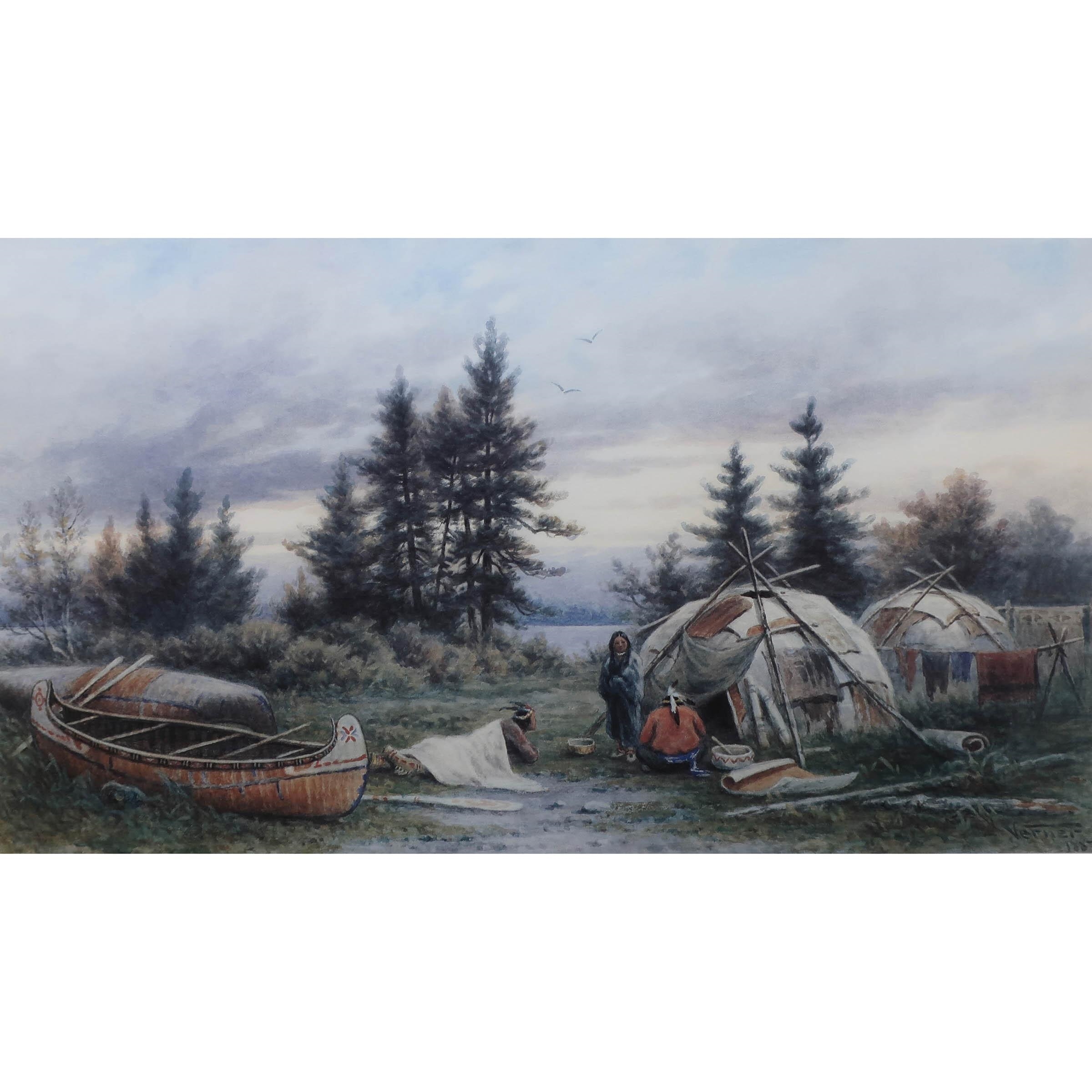 Frederick Arthur Verner | UNTITLED (TWO ENCAMPMENT SCENES; SHOOTING THE ...