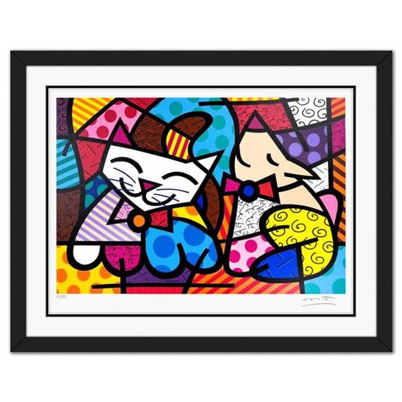 Romero Britto | Happy Cat and Snoob Dog | MutualArt